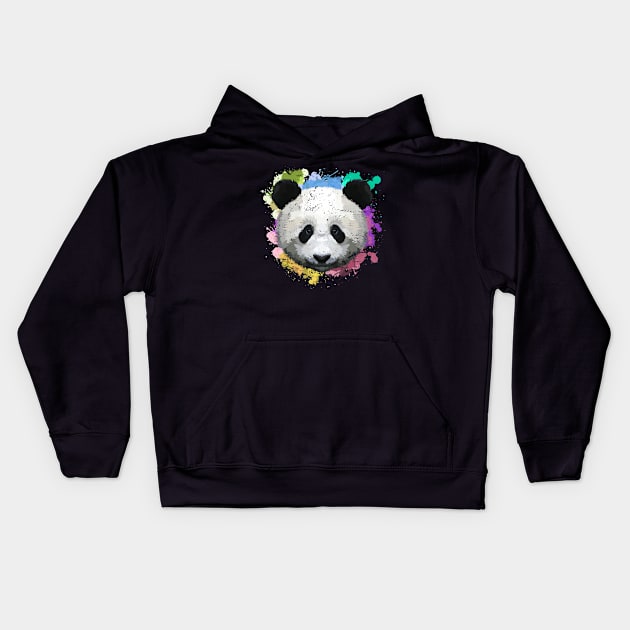 Colorful Panda Kids Hoodie by shirtsyoulike